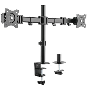 Dual LCD LED Monitor Desk Mount Stand Fully Adjustable fit Two Screens up to 27" - syson