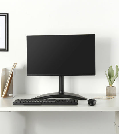 Single Monitor Stand Freestanding VESA Steel Mount Base Riser fits 13 to 27 inch Screens - syson