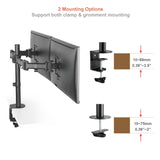Dual LCD LED Monitor Desk Mount Stand Fully Adjustable fit Two Screens up to 27" - syson