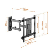 Heavy Duty 32" to 70" Solid Full-Motion TV Wall Mount (50KG/ 110lbs) - syson